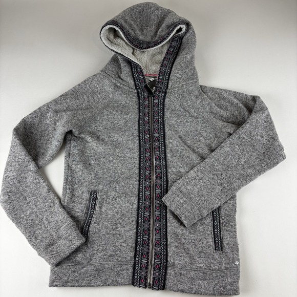 American Eagle Outfitters Tops - American Eagle Sweater‎ Womens Medium Grey Full Zip Aztec Hoodie Sweatshirt